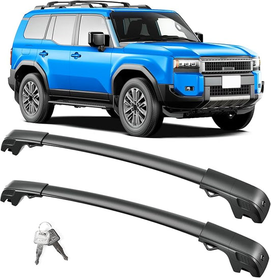 FengYu 300lb Lockable Roof Rack Cross Bars Compatible with 2024-2026 Toyota Land Cruiser 250 & 2024-2026 Lexus GX550 with Raised Side Rails, Heavy Duty Aluminum Roof Rails Crossbars Cargo Bars