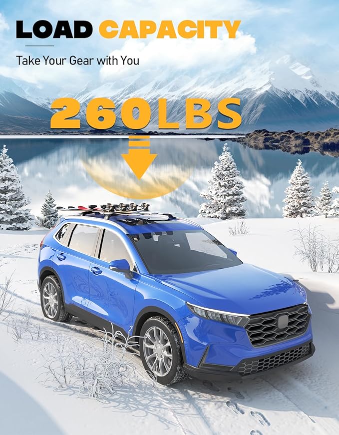 Tuyoung All Aluminum Roof Rack Cross Bars Fit for 2023-2026 Honda CRV CR-V & CRV Sport Hybrid, 260lbs Lockable Heavy Duty Crossbar Roof Rail Rooftop Skiboard Canoe Kayak Bike Cargo Luggage