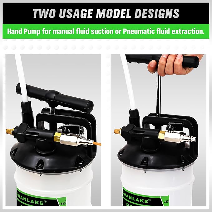 SWANLAKE 7 Liter Pneumatic/Manual Fluid Extractor Pump, Oil Changer Vacuum Fluid Extractor, Oil Change & Fluid-Change Tool