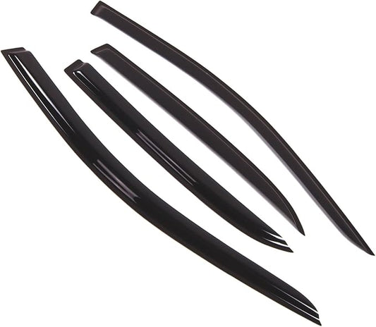 Tuningpros WD2-210 Dark Smoke 4 Pcs Set Window Visor (Outside Mount) Deflector Rain Guard Compatible with 2003-2007 Honda Accord Sedan