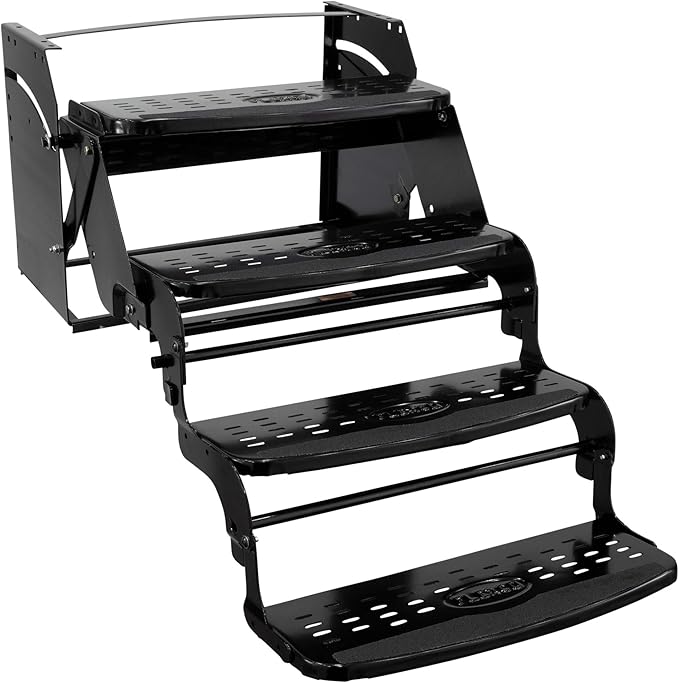 RV Steps 24" Step in Black | RV Stairs | RV Exterior Steps | Camper Steps (Quad)