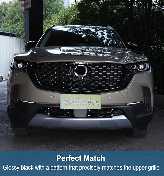 Mesh Grill Guard Fitment for 2023 2024 2025 Mazda CX50 Hybrid, Gloss Black Grille Insect Screen Mesh Grill Cover Glossy Black Front Bumper Protector for Mazda CX 50 CX-50 2022-2026