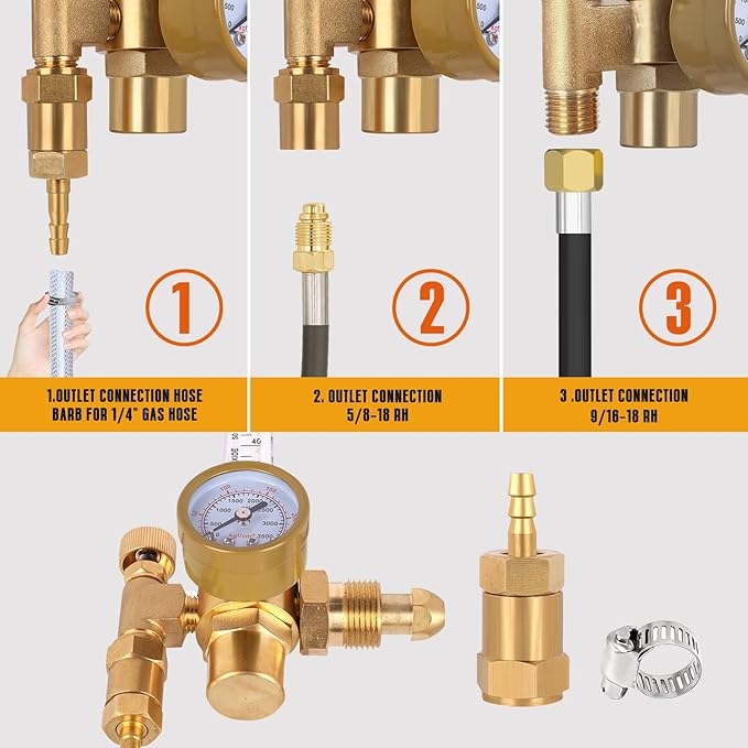 Argon/CO2 Mig Tig Flow Meter Gas Regulator Gauge Welding Weld