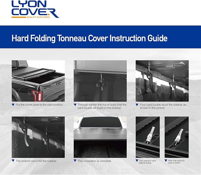 Lyon Cover 5.5' / 67" Hard Tri-Fold Truck Bed Cover Compatible with 2015-2026 Ford F-150 Tonneau Cover