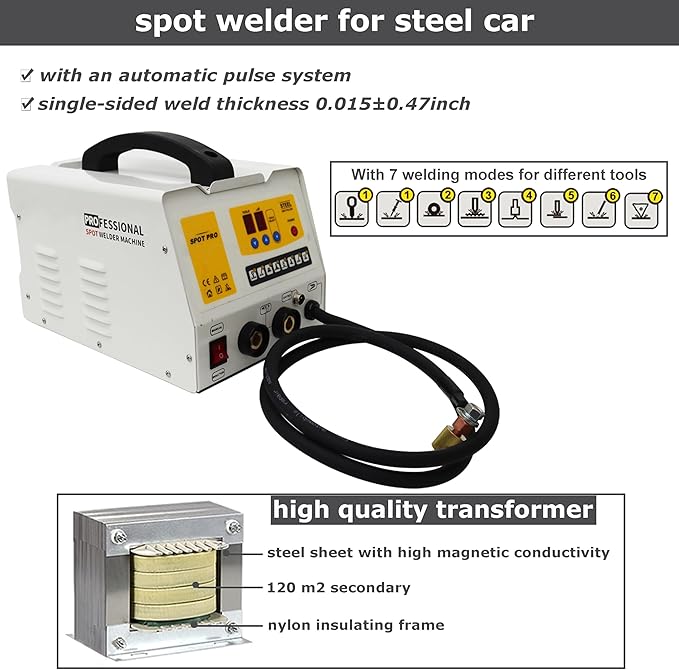 TECHTONGDA Spot Weld Dent Puller Repair Removal Kit for Steel Auto Body Dent Puller for Cars Sheet Metal Repair with Shelf 220V