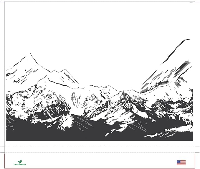 Leaveshade RV Awning Fabric Replacement Camper Trailer Awning Fabric Super Heavy Vinyl Coated Polyester 10'3''(Fit for 11' Awning)-Mountains (Custom Looking)