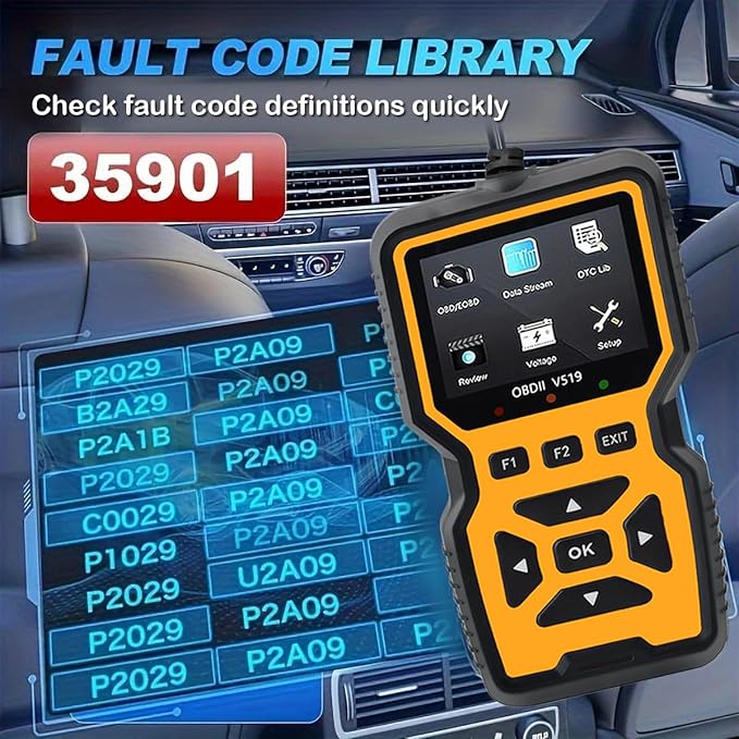 OBD2 Scanner Diagnostic Tool - Check Engine Light Code Reader, Reset Function, Data Stream, I/M Readiness, Full Features, Modes 6 & 8, for All 1996+ Vehicles, Automotriz Scanner