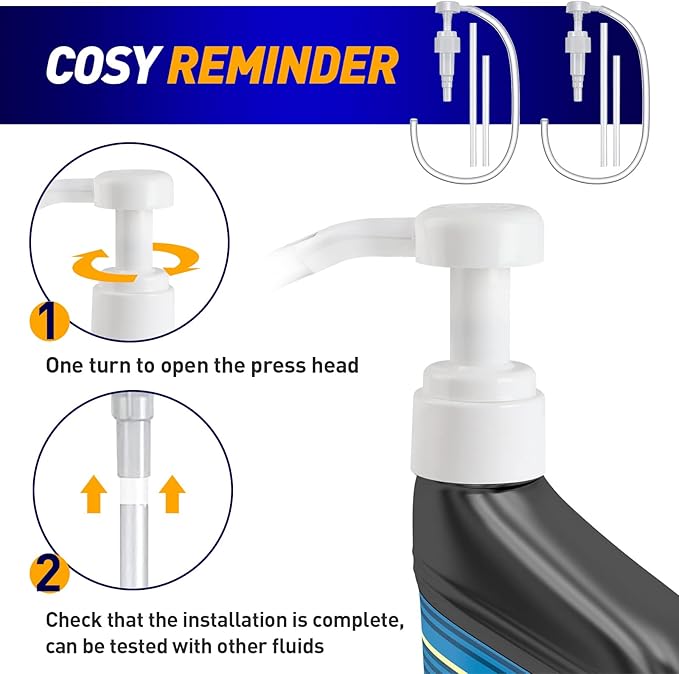 2PCS 5cc Hand Pump Transfers Gear Oil - Oil Pump for Standard Quart Bottles- Fluid Transfer Pump for Lower Unit Gear Oil - 5cc per Pump for Oil Change