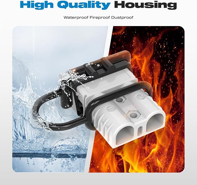 Anderson Connector,120A 4-6AWG Battery Quick Connect 12V-36V Anderson Plug Battery Cable Quick Connect Disconnect Plug Winch Wiring Kit for Cable RV Truck Winch (2 Pack)-Gray