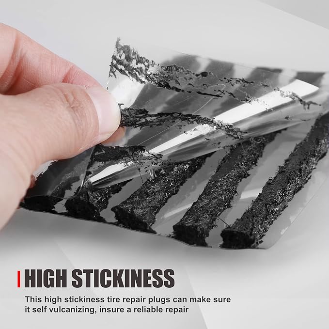 Tire Repair Strings 90pcs 4" black, Automotive Tool Tire Repair Plugs for Tubeless Off-Road Tires Car, Bike, ATV, UTV, Wheelbarrow, Mower