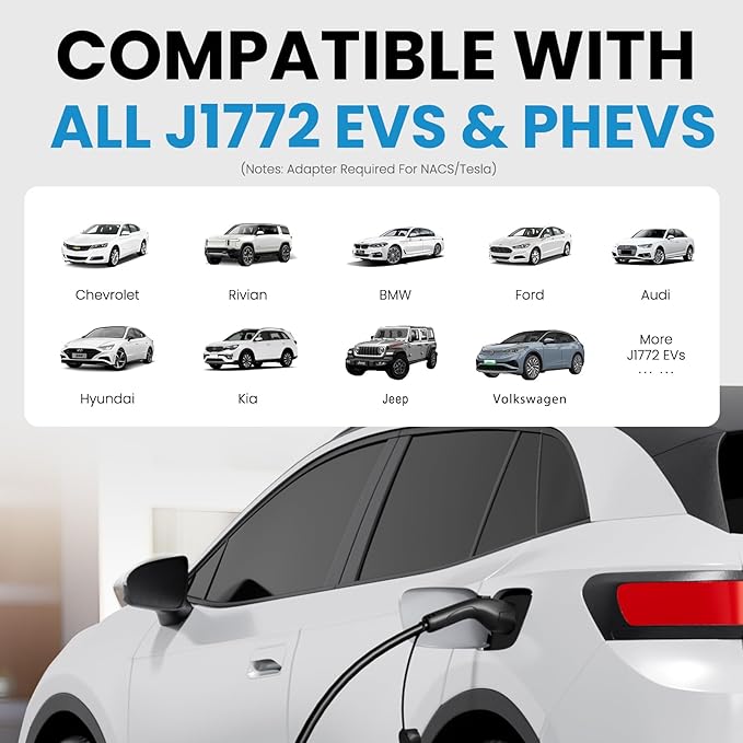 Romaa Level 2 Electric Vehicle Charger - 32 Amp EVSE Portable J1772 Charging Station, with NEMA 14-50, WiFi App, 25 ft Cable ETL Listed to UL 2594/2231, NEMA Type 4 IP66 Protection for Outdoor Use