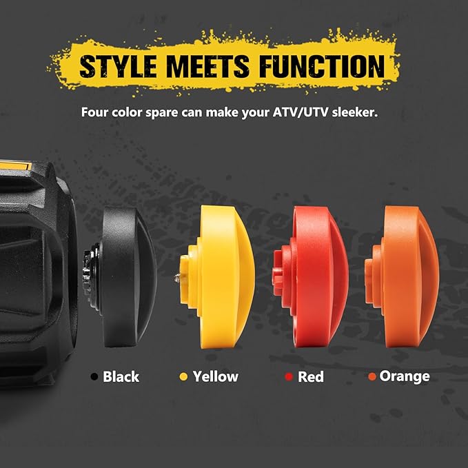 BUNKER INDUST 6500lb Electric Winch 12V Waterproof with Synthetic Rope Hawse Fairlead Kit for Offroad UTV ATV,Recovery Winch with Both Wireless Handheld Remote and Corded Control