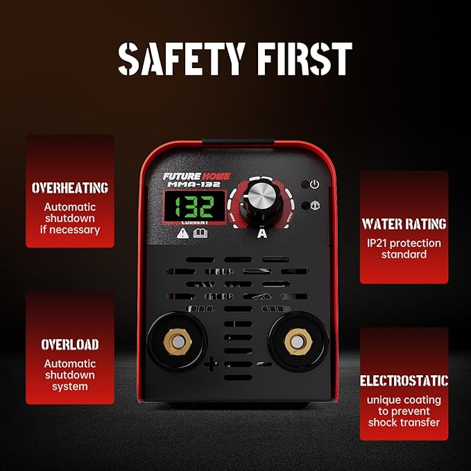 120Amp ARC Welder 110V Stick/Inverter Welding Machine 2-in-1, Adjustable Current 20-120A, Large LED Digital Display, IGBT Inverter, MMA-132