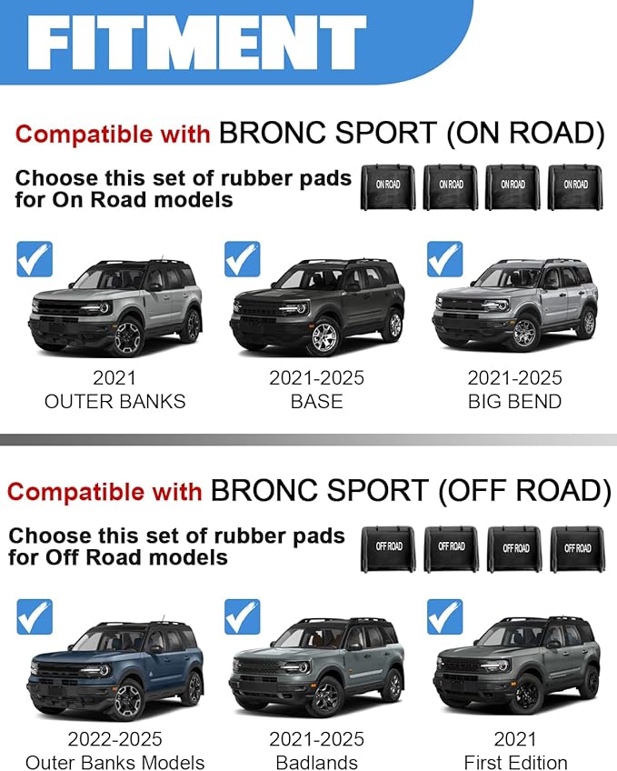 FengYu 300lb Lockable Roof Rack Cross Bars Compatible with Ford Bronco Sport Base & Bigbend & Outer Banks & Badlands & First Edition 2021-2025 Aluminum Crossbars Rails Cargo Racks Luggage