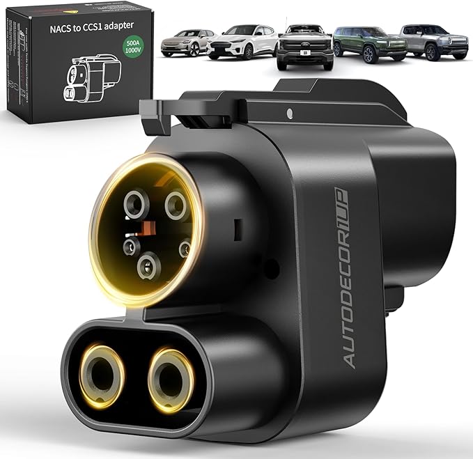 NACS to CCS Adapter, 500A/1000V fit for V3/V4 Tesla Supercharger, Nacs DC Adapter Compatible with Ford, Rivian, GM, Volvo, Polestar, Nissan, Mercedes-Benz, Hyundai, Lucid, Kia, Genesis