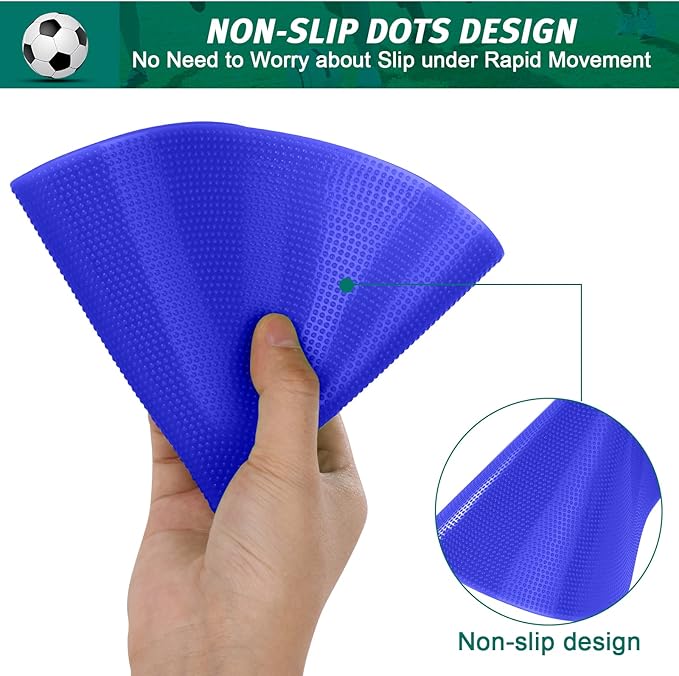 Spot Markers Rubber Floor Dots 9inch Non Slip Agility Dots Flat Cones for Kids Sports Soccer Basketball Training, Gym Training, Preschool Kindergarten Classroom