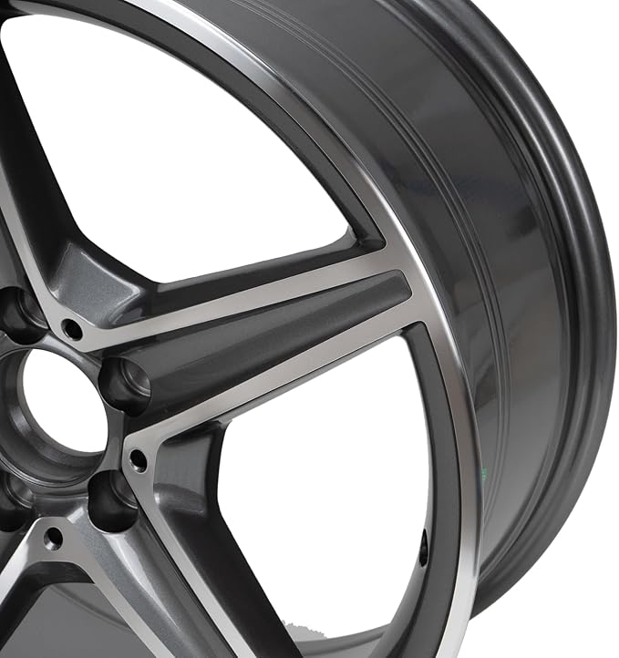 New 18" x 8.5" Aluminum Alloy Replacement for OE Wheel Rim Compatible with E-Class 2014–2017 E250 / E300 / E350 –Fits for Front and Rear Wheel, Machined Gray, Set of 4