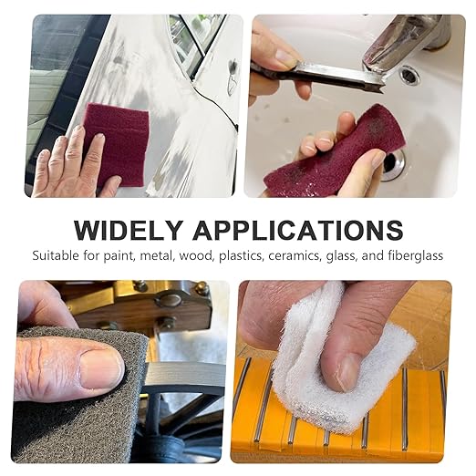 12 Scuff Pad Variety Pack, 4 Each Maroon, Gray, White, Scuffing, Scouring, Sanding, Cleaning, Blending, Paint Surface Prep Adhesion - 6" x 9" Automotive Auto Body 7447&7448&7445