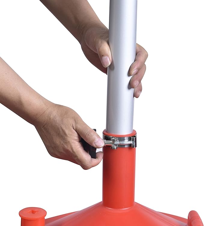 Aain 8 Gallon Portable Oil Drain,Industrial Fluid Oil Drain Tank With Wheels and Adjustable funnel height. Red