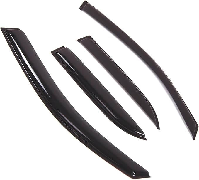 Tuningpros WD2-475 Dark Smoke 4 Pcs Set Window Visor (Outside Mount) Deflector Rain Guard Compatible with 1999-2003 Lexus RX300