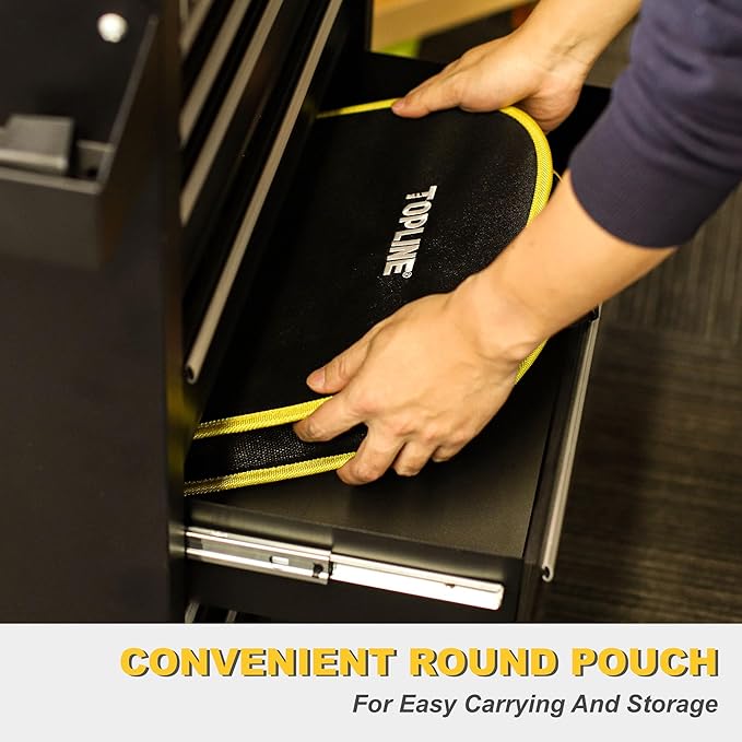 TOPLINE 208-Piece Basic Home Tool Kit with Easy Carrying Round Pouch, Household Hand Tools for Apartment, Home, Basic Tool Set, Perfect for DIY Projects, Home Maintenance