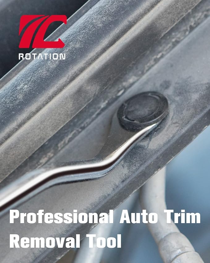 ROTATION 6-Piece Heavy Duty Car Vehicle Trim Clip Removal Set Door Upholstery Remover Chrome Car Door Panel