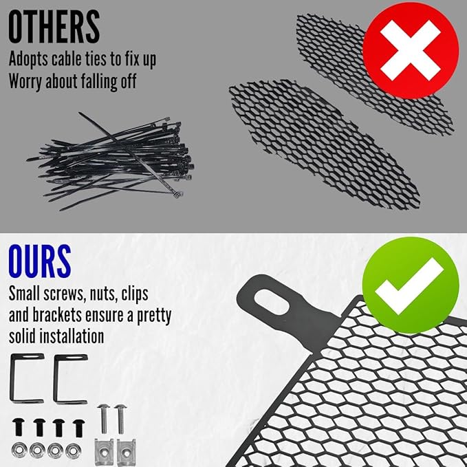 2Pcs Black Upgraded Front Radiator Guards Grille,Aluminum Front Outer Grill Low Profile Body Bumper Grille Vents Insert Mesh Set for Corvette C8 Stingray Z51 Convertible/HTC 2020-2025