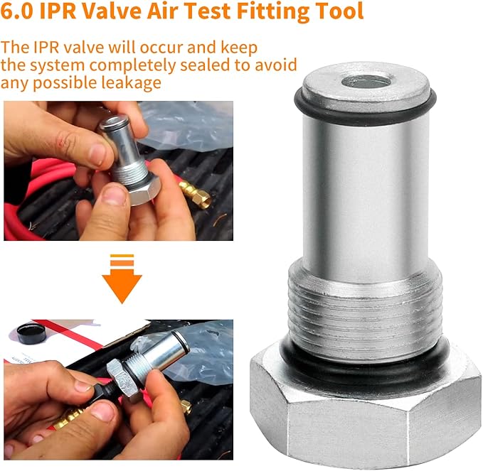 Mekar 2PCS Oil Rail Adapters Kits and 1 PC 6.0 High Pressure Oil Pump IPR Valve Air Test Fitting Tool Compatible with Ford 6.0L Powerstroke Diesel Engine