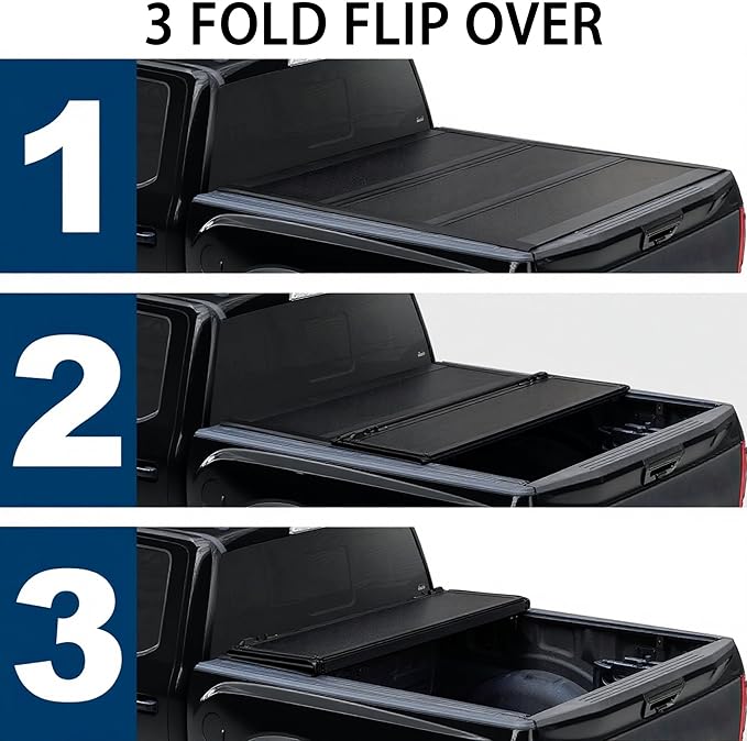 Kikito HTL Low-Profile Hard Tri-Fold Tonneau Cover for 2015-2025 F-150, 5.5' (67.1in) Truck Bed