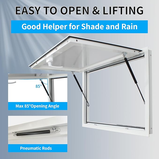 Concession Window Food Truck Window Aluminum Alloy Windows, 36x24 Inch Concession Window for Food Truck, Serving Window for Food Truck with Awning Door, No Glass (36×24 Inch)