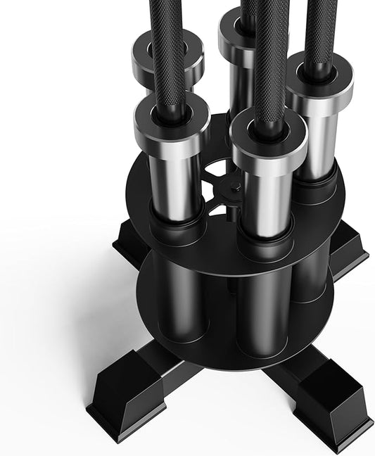 Vertical Barbell Holder : Rotatable Barbell Holder Floor Stand, Heavy Duty Barbell Rack Stand Fit 2-Inch Olympic Bars, Curl Bars, Triceps Bars Home Gym Organizer Barbell Storage