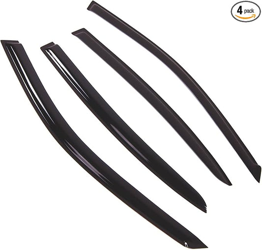 TuningPros Outside Mount Window Vent Visors Rain Guards Compatible with Lexus GS300 GS400 1998-2005 | Side Window Wind Deflectors Rain Shields | Smoke Tinted, 4 Pcs Set, DGWV-559