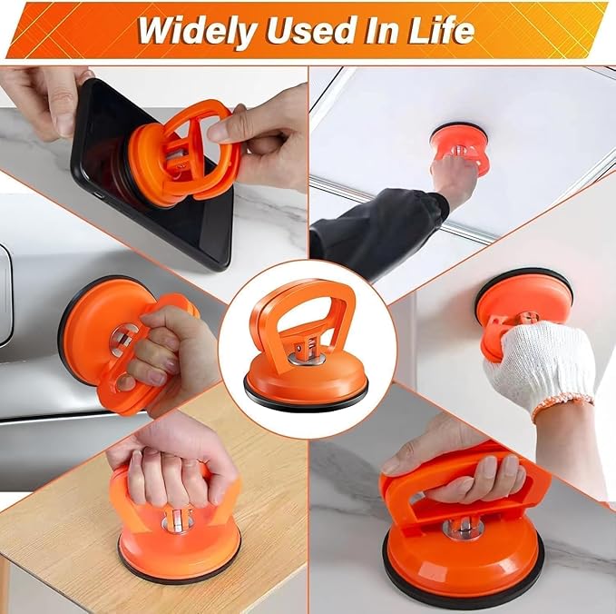 Dent Puller,Car Dent Puller 3 Pack Dent Remover Tool Dent Removal Kit for Car Suction Cup Dent Puller and Dent Repair Kit for Car Body,Screen,Tiles Lifting,Objects Moving(Orange+Yellow+Black)