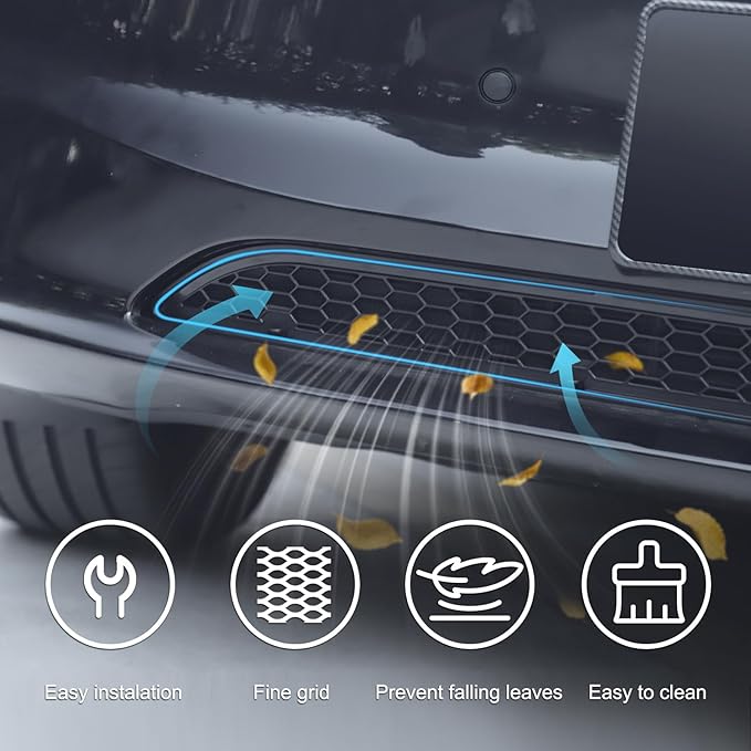 Front Grille Mesh Inserts for Tesla Model 3 2024, Grille Grid Inserts compatible with Tesla Model 3, Front Grille Mesh Inserts for Tesla Model 3 Accessories（High Ventilation)