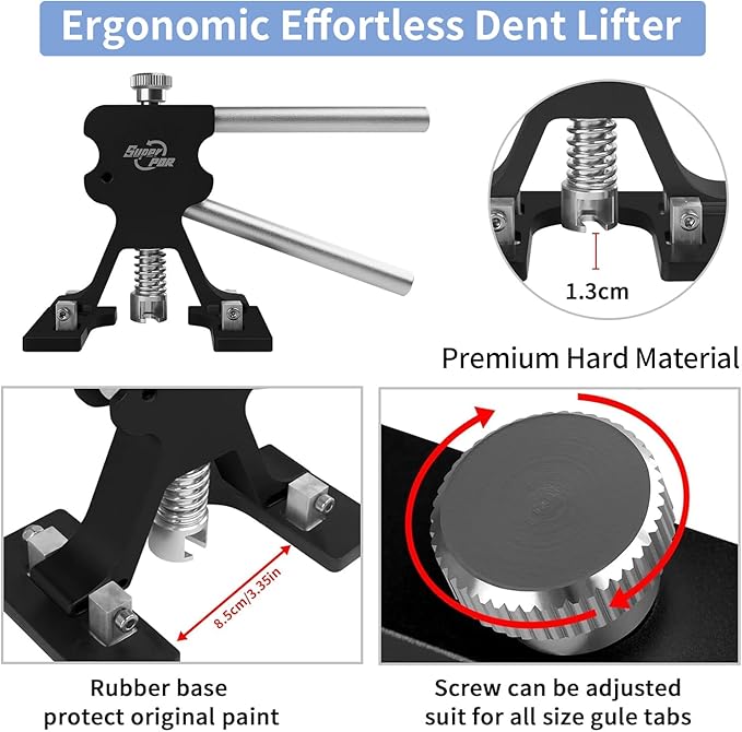 Professional PDR Rods Dent Repair Kit - Paintless Car Dent Removal Tool for Hail Damage, Door Dings & Body Dents | Adjustable Dent Puller Kit for Cars, Trucks, SUVs | No Paint Needed