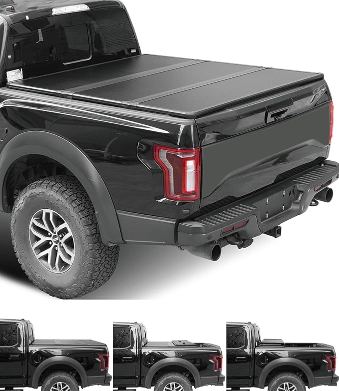 Hard Tri-Fold Truck Bed Tonneau Cover for 2004-2014 Ford F150; 05-08 Lincoln Mark LT 6.5ft / 78" Bed, Waterproof, Secure & No-Drill Installation