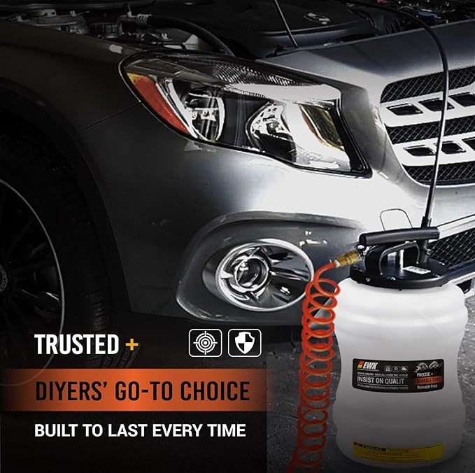 EWK 10.5L Pneumatic/Manual Oil Extractor Pump for Oil Change, Fluid Extractor for Automotive Fluids Vacuum Evacuation