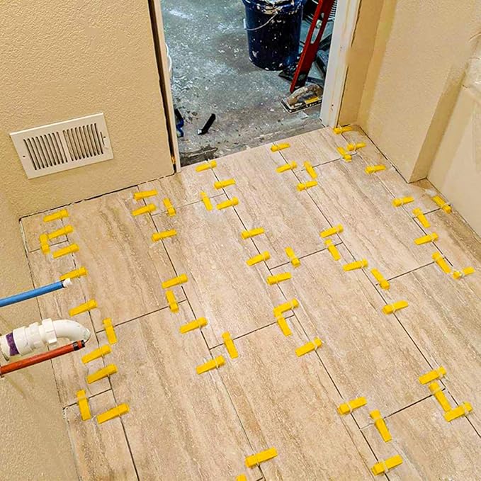 1/32 Inch Tile Leveling System Kit - 600 Spacers & 200 Reusable Wedges with Floor Tiles Pliers - Professional Stone & Ceramic Tile Installation Tools(200+600, 1/32)
