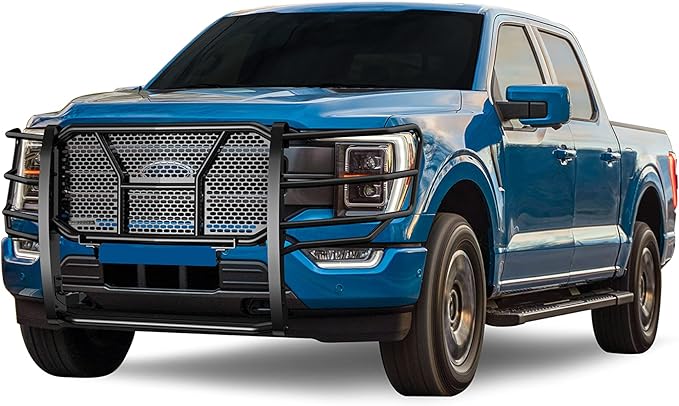 Black Horse RUGGED Heavy Duty Grille Guard Modular Black Compatible with 2021-2024 Ford F-150-RU-FOF116-B