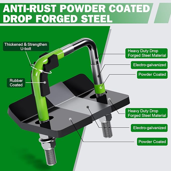 Hitch Tightener, Heavy Duty Anti-Rattle Hitch Stabilizer for 2" Hitch, Trailer Hitch Stabilizer with Rubber Isolator & Wrench for Hitch Mount, Cargo Carrier, Bike Rack (1 Pack, Green & Black)