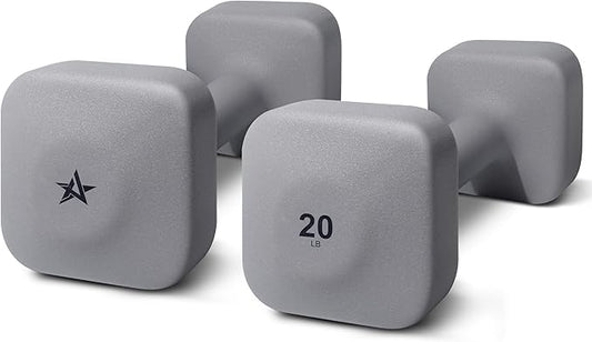 Yes4All Square Neoprene Dumbbell Set for Women/Men, Workout Hand Weight Dumbbells Set of 2, 2lb - 20lb with 4 Colors, Anti-Roll, Anti-Slip Exercise Dumbbells Weights for Home Gym,