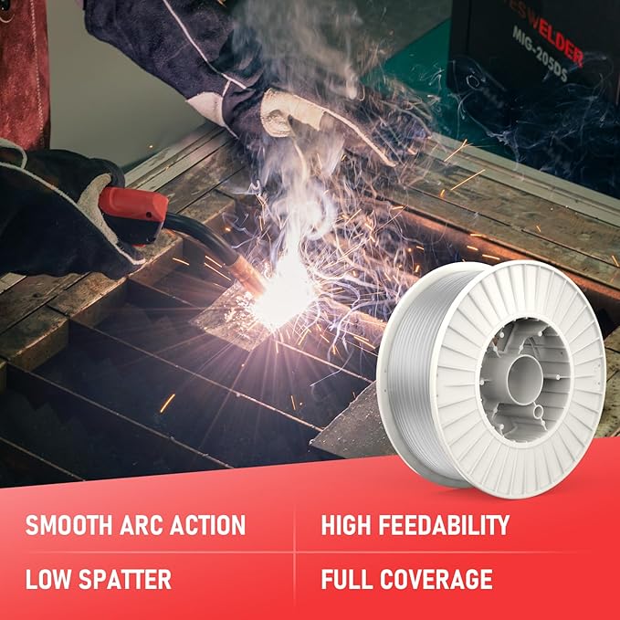YESWELDER Flux Core Gasless Mig Wire E71T-GS Mild Steel .035-Diameter, 33-Pound Spool Welding Wire