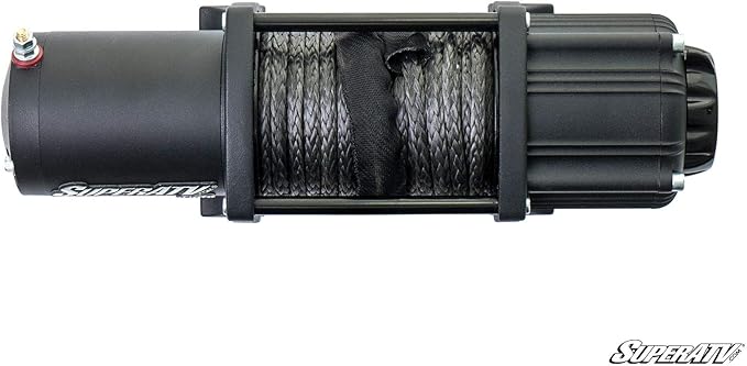 SuperATV 4500 lb Black Ops Winch with Heavy Duty Winch Mounting Plate for 2015+ Kawasaki Mule Pro FXT / 2016+ DX/DXT/FX/FXT Ranch Edition | 2018+ FXR | Complete Winch & Winch Mount Kit
