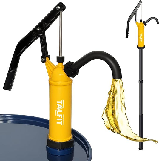 Lever Action Barrel Pump,55 Gallon Drum Pump, For Fuels, Chemicals, Corrosive Liquids, Water Based Fluids, Fits 5 to 55 Gallon Drums & Barrels (Reinforced PP - High Corrosion Resistance)