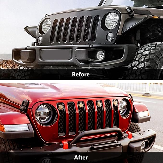 Front Steel Brush Guard Fits 2019-2023 for Jeep Gladiator JT & 2018-2023 for Jeep Wrangler JL JLU Rubicon Bumper Steel Bar Grille Brush Guard