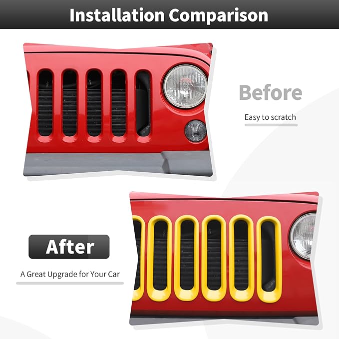 JK Grill Inserts Front Grille Mesh no Mesh Cover Guard for Jeep Wrangler JK 2007-2017 Clip-on Grille Accessories