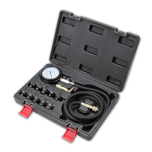 Oil Pressure Tester Kit 0-140 PSI, Professional Engine Oil Pressure Gauge Diagnostic Tool for Cars, Trucks, ATVs, Motorcycles - Universal Fit, Accurate Measurement