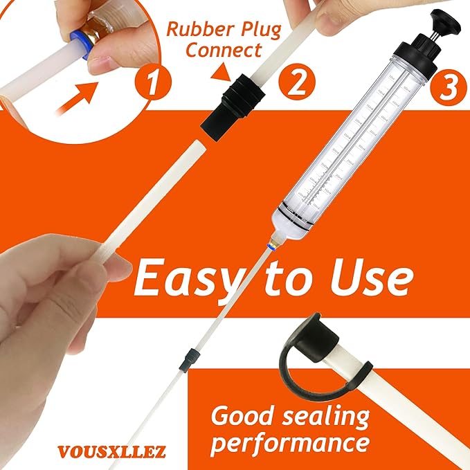 Liquid Extractor,500CC Fluid Extractor,Oil Pump with Hose,Automotive Syringe,Oil Suction for Oil Change with Extension Tubes