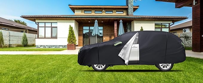 Car Cover Custom Fit for Toyota RAV4 1996-2025,Honda CRV 1997-2025, 6 Layers Truck Cover Waterproof All Weather for Automobiles,Outdoor Full Exterior Cover,Rain, Sun, Wind Protection,Black