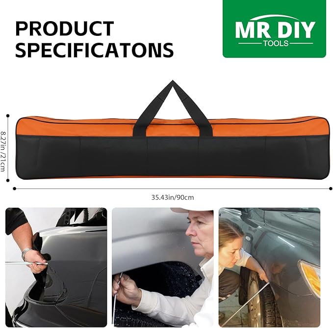 Rods Dent Removal Kit, 20 pcs Car Dent Repair Rods, Paintless Dent Removal Kit, Car Body Dent Repair Tool for Door Dings, Minor Dents and Hail Damage (20 pcs with 10 rods)